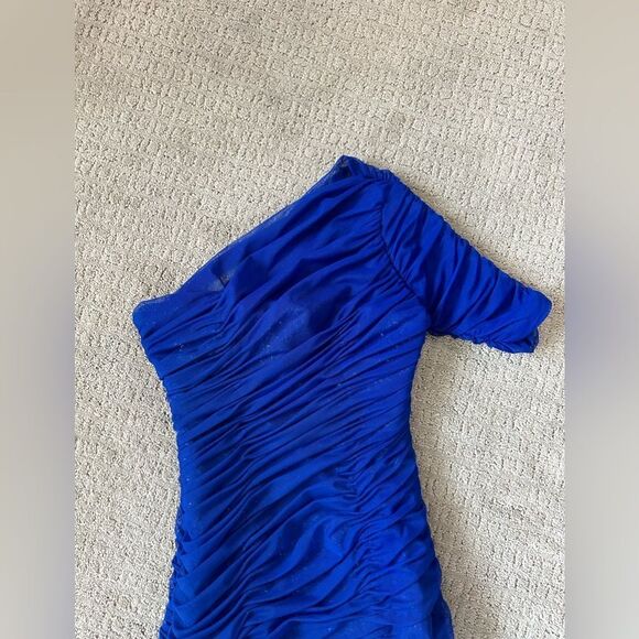 BCBGMaxAzria Blue One-Shoulder Dress - Picture 4 of 11